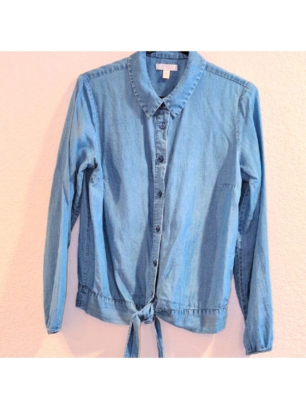 LC Lauren Conrad Light Blue Denim Shirt Long Sleeves Medium